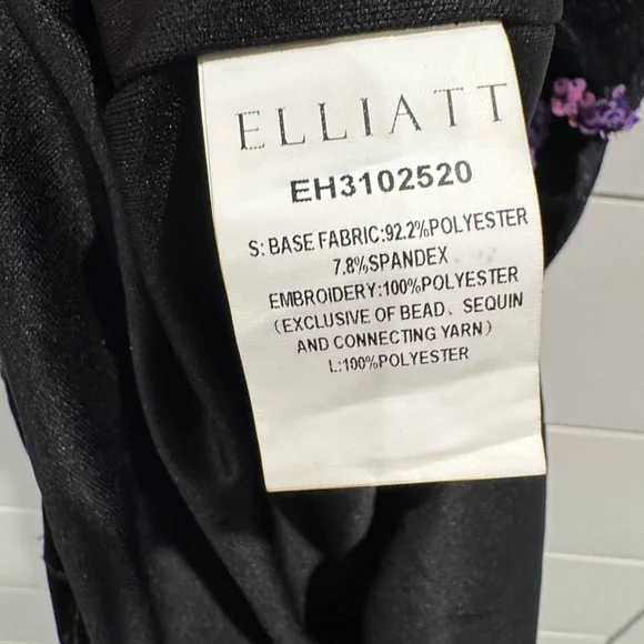 NWT Elliatt black sequin floral velvet Cljo gown - Picture 10 of 12